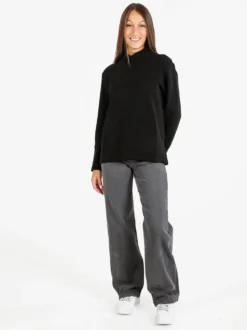 Coveri Moving Maglia donna a maniche lunghe accollata - nero
