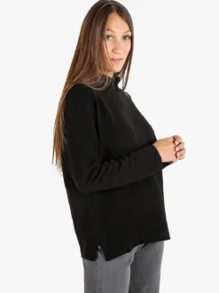 Coveri Moving Maglia donna a maniche lunghe accollata - nero