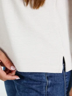 Coveri Moving Maglia donna a maniche lunghe accollata - panna
