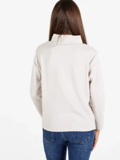 Coveri Moving Maglia donna a maniche lunghe accollata - panna