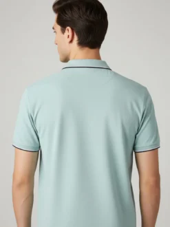 Coveri Moving Polo da uomo in cotone a maniche corte - acqua marina