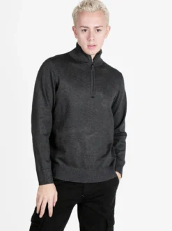 Coveri Moving Pullover da uomo in maglia con chiusura mezza zip