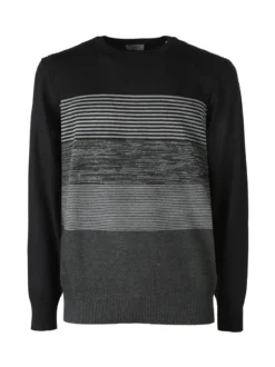 Coveri Moving Pullover girocollo da uomo in maglia - nero