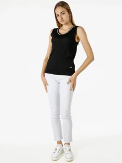 Coveri Moving Top donna in maglia con applicazioni di strass - nero