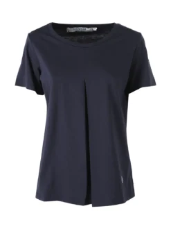 Coveri Moving T-shirt donna in cotone con logo di strass - blu scuro
