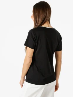 Coveri Moving T-shirt donna in cotone con strass - nero