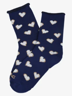 Dag Calze corte da donna in pile con cuori - blu