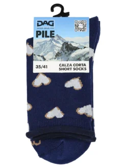Dag Calze corte da donna in pile con cuori - blu