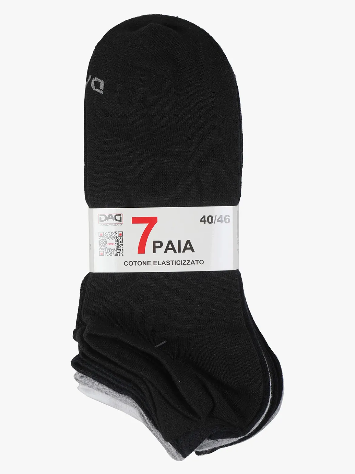 Dag Set di 7 paia di calze da uomo in cotone