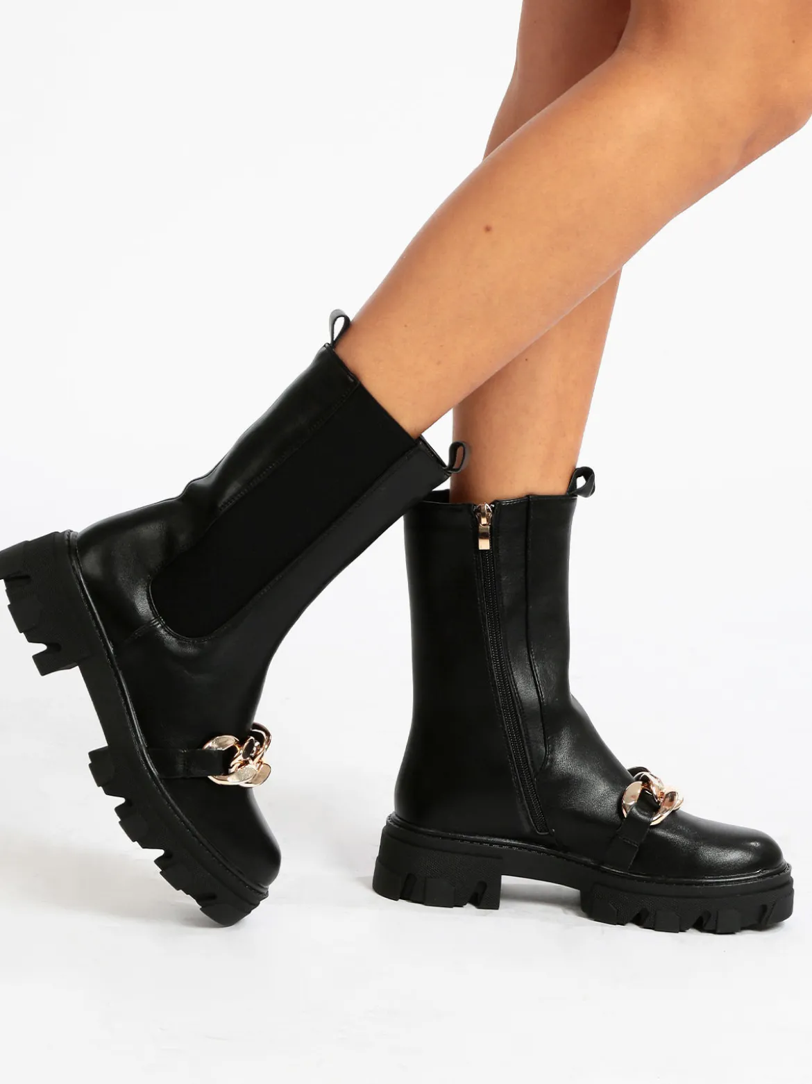 Dame Rose Stivaletti donna chelsea con catena