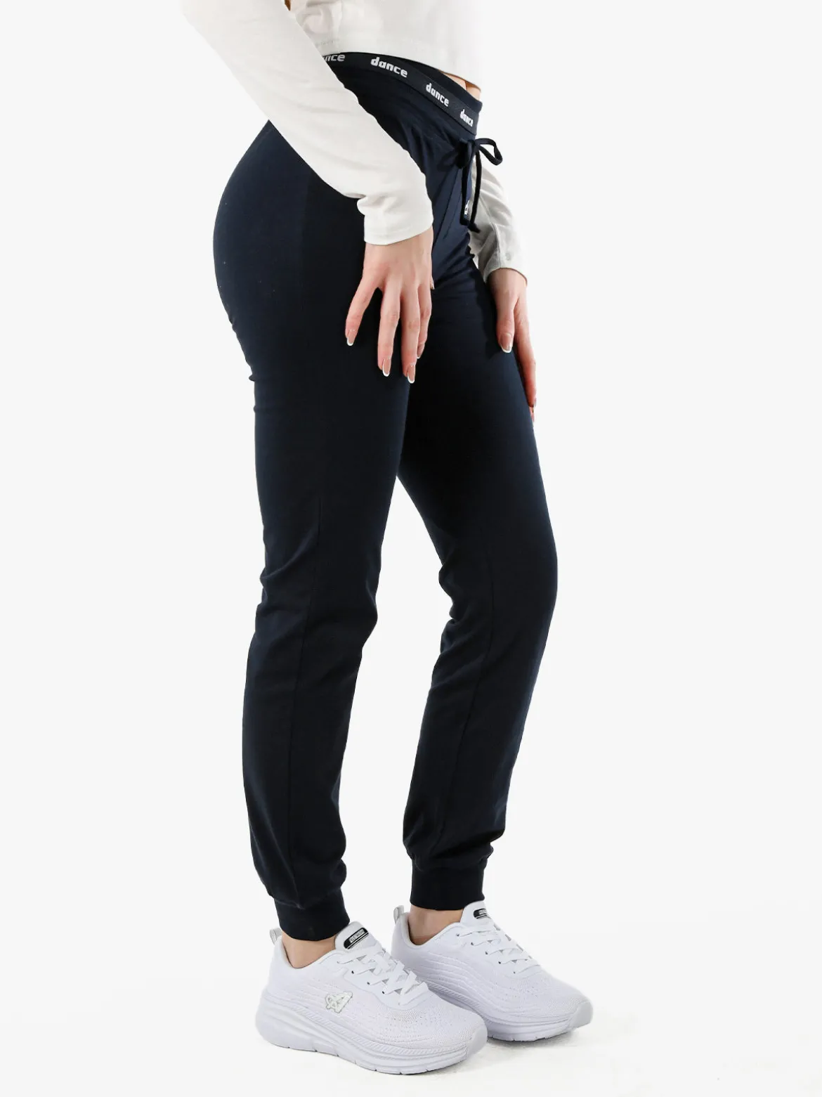 Dance Pantaloni sportivi da donna con polsini e coulisse in vita - blu scuro