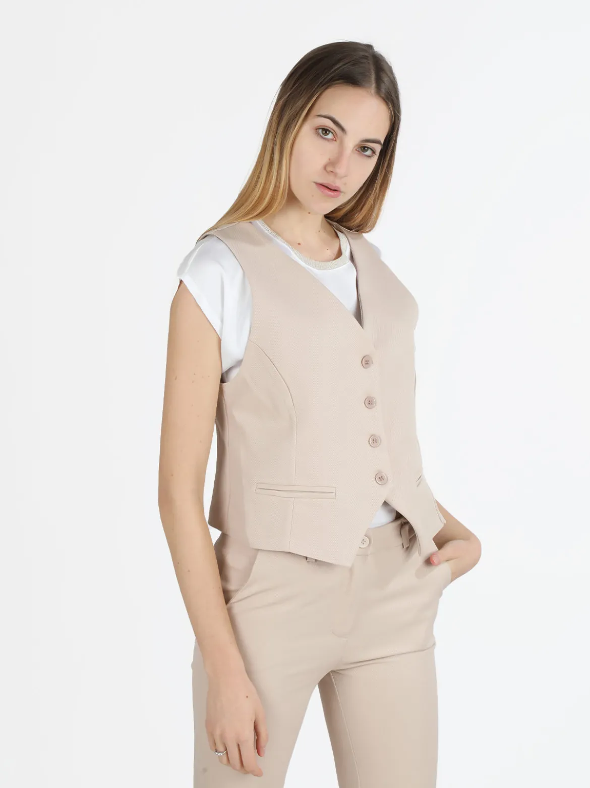 Daystar Gilet donna elegante con bottoni