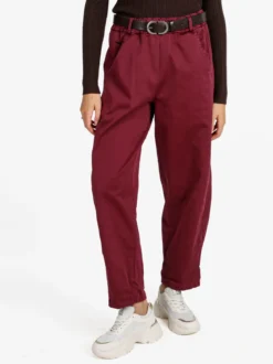 Daystar Pantaloni donna a palloncino con cintura - bordeaux