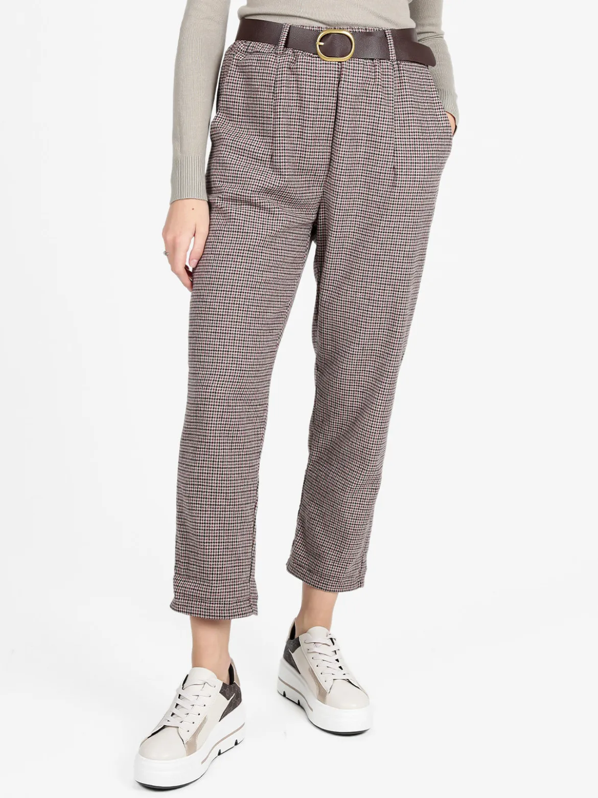 Daystar Pantaloni scozzesi da donna con cintura