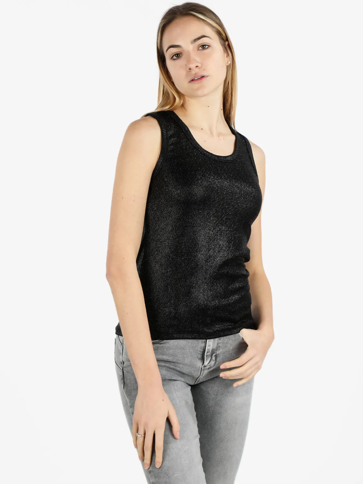 Daystar Top donna effetto metallizzato