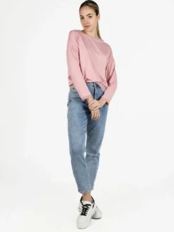 Daystar T-shirt donna a maniche lunghe con dettagli in voilè