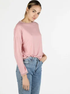 Daystar T-shirt donna a maniche lunghe con dettagli in voilè