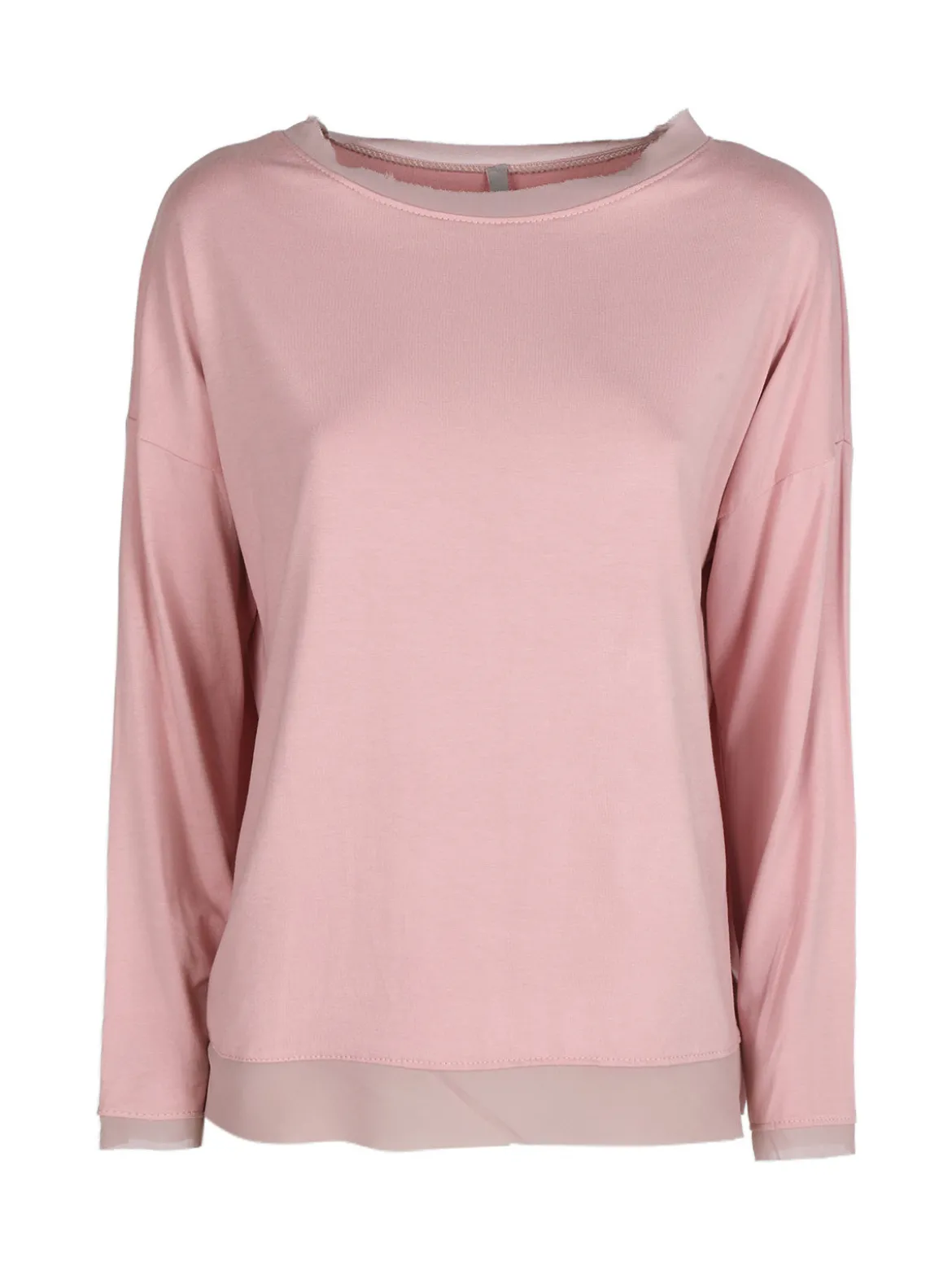 Daystar T-shirt donna a maniche lunghe con dettagli in voilè