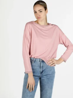 Daystar T-shirt donna a maniche lunghe con dettagli in voilè