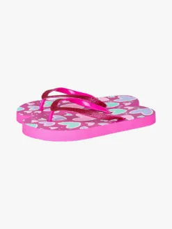 De Fonseca Infradito mare da bambina in gomma con glitter e cuori - fucsia