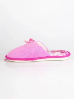 De Fonseca Pantofole in tessuto effetto velluto con fiocco Fuxia