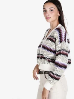 De Royale Cardigan donna crop con paillettes