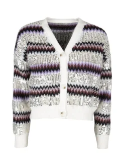 De Royale Cardigan donna crop con paillettes