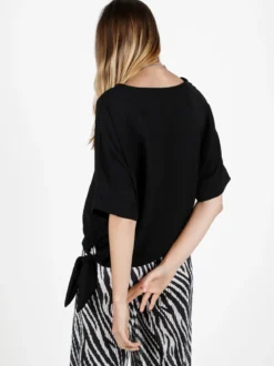 Deva Moda Blusa donna a maniche corte con anello laterale