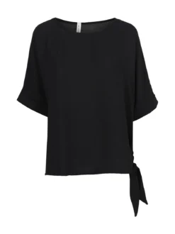 Deva Moda Blusa donna a maniche corte con anello laterale