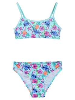 Disney Lilo & Stitch Bikini da bambina con fascia e slip - acqua marina
