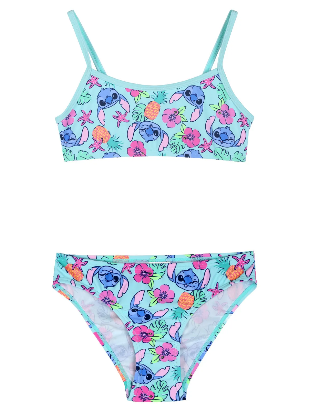 Disney Lilo & Stitch Bikini da bambina con fascia e slip - acqua marina