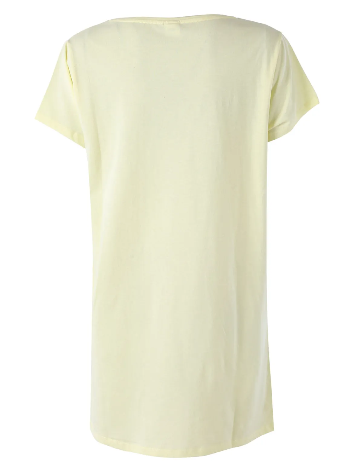 Disney Lilo & Stitch Maxi t-shirt da donna in cotone a maniche corte con stampa disegno - giallo