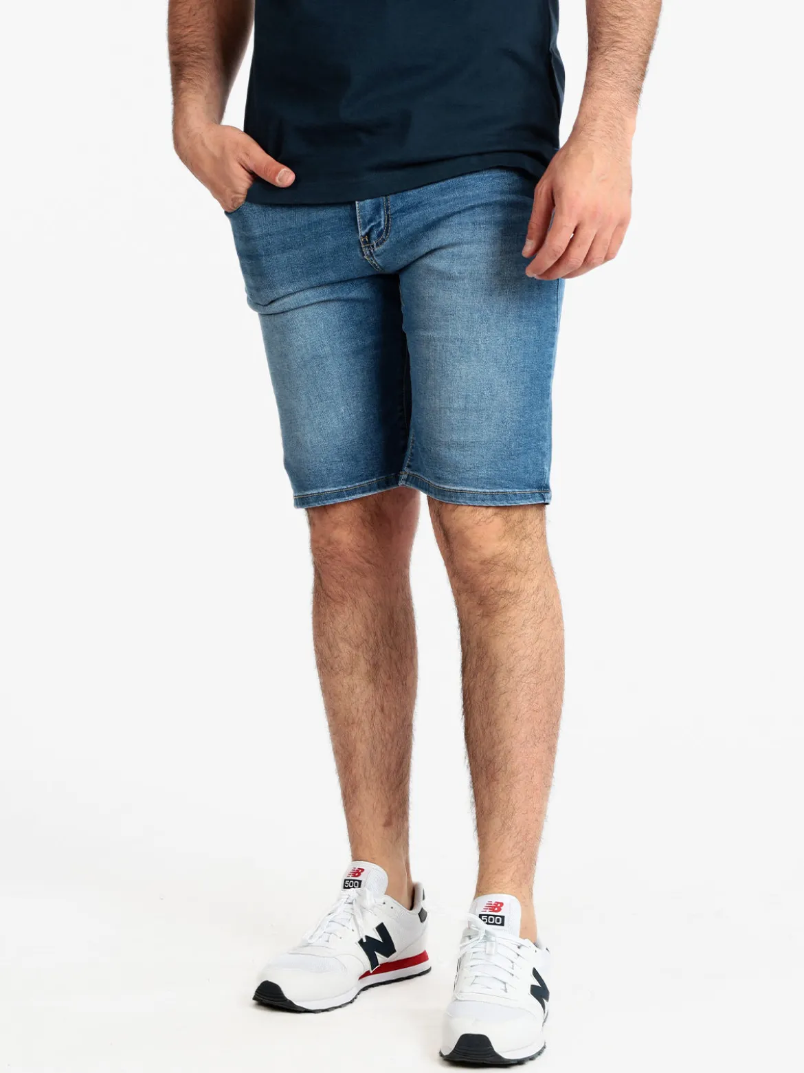 3-D Jeans Bermuda elasticizzato in jeans da uomo