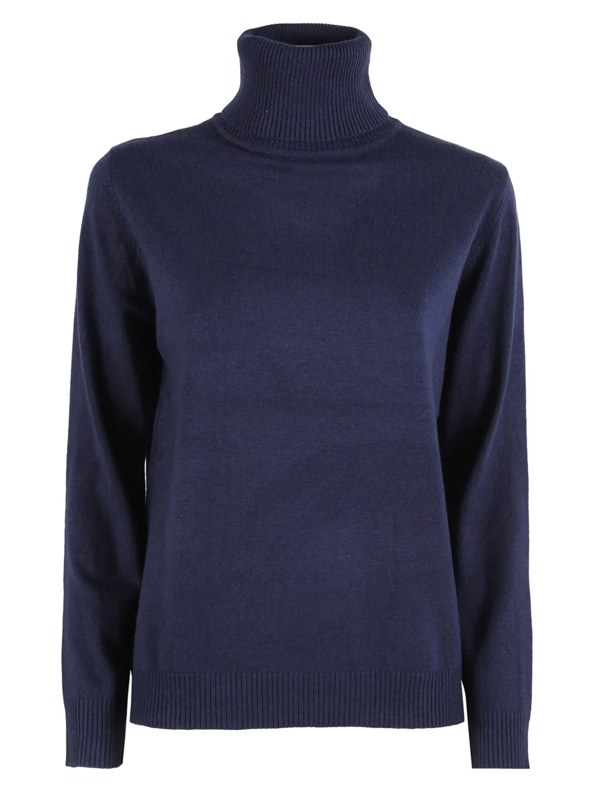 Dolce & Trendy Pullover donna dolcevita in maglia - blu scuro
