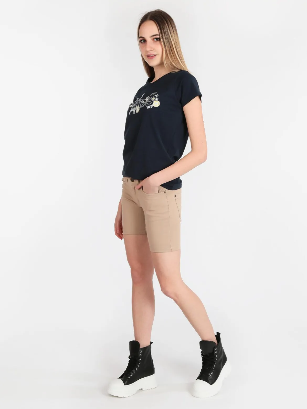 Du & Ka Shorts donna in cotone jeans
