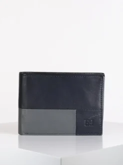 Egon Furstenberg Portafoglio in pelle con porta assegni blu/grigio