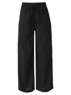 Eletta Pantaloni donna a palazzo con coulisse - nero