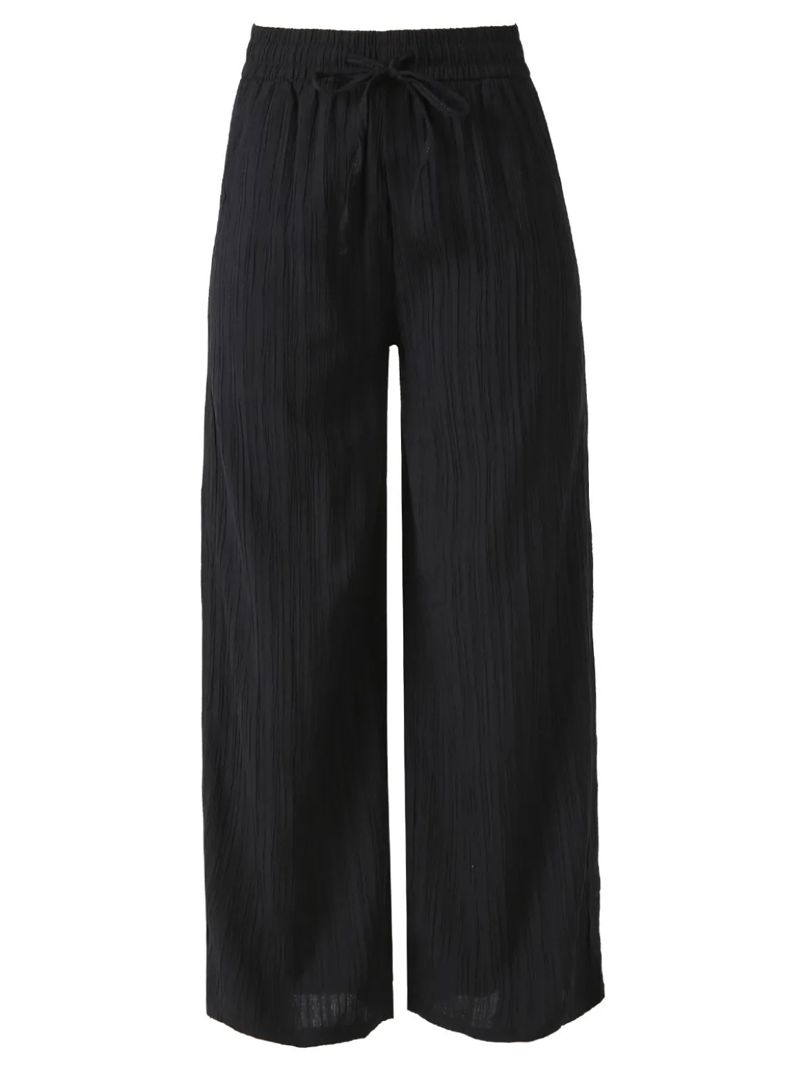 Eletta Pantaloni donna a palazzo con coulisse - nero