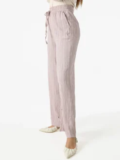 Eletta Pantaloni donna a palazzo con coulisse - rosa