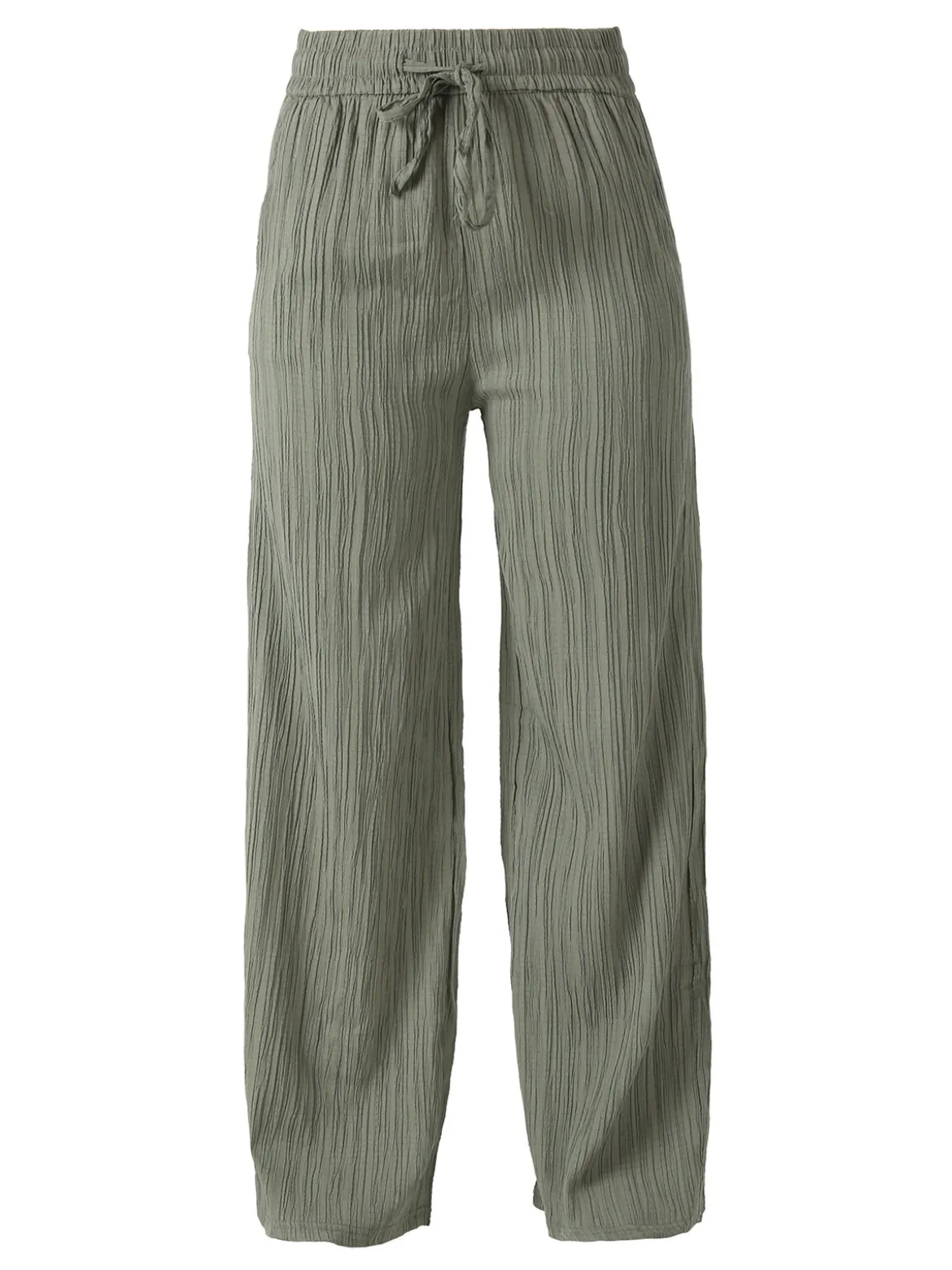 Eletta Pantaloni donna a palazzo con coulisse - verde