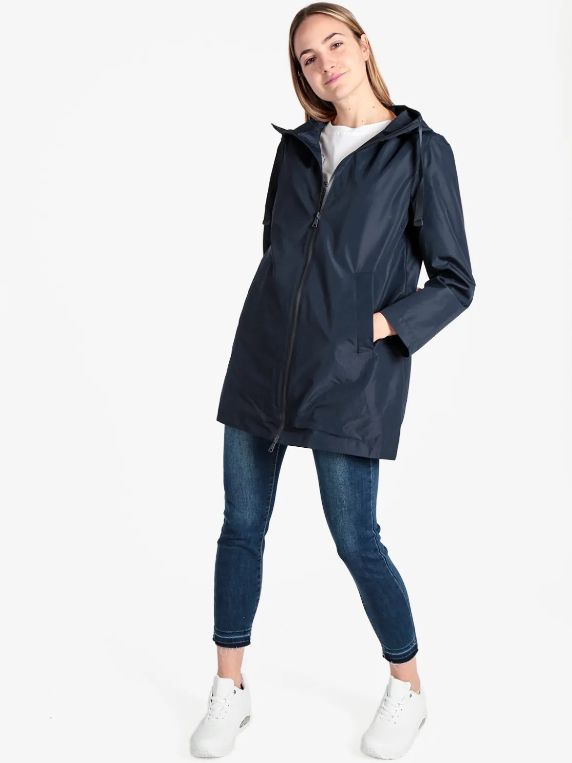Ellen Rose Giacca a vento da donna con cappuccio e zip