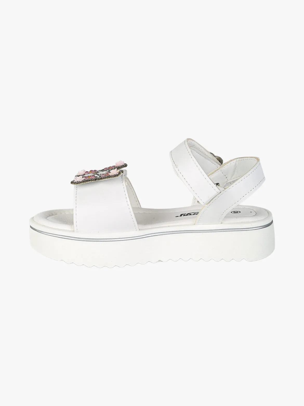 Energy Sandali da bambina gioiello con platform e cintruini a strappo - bianco