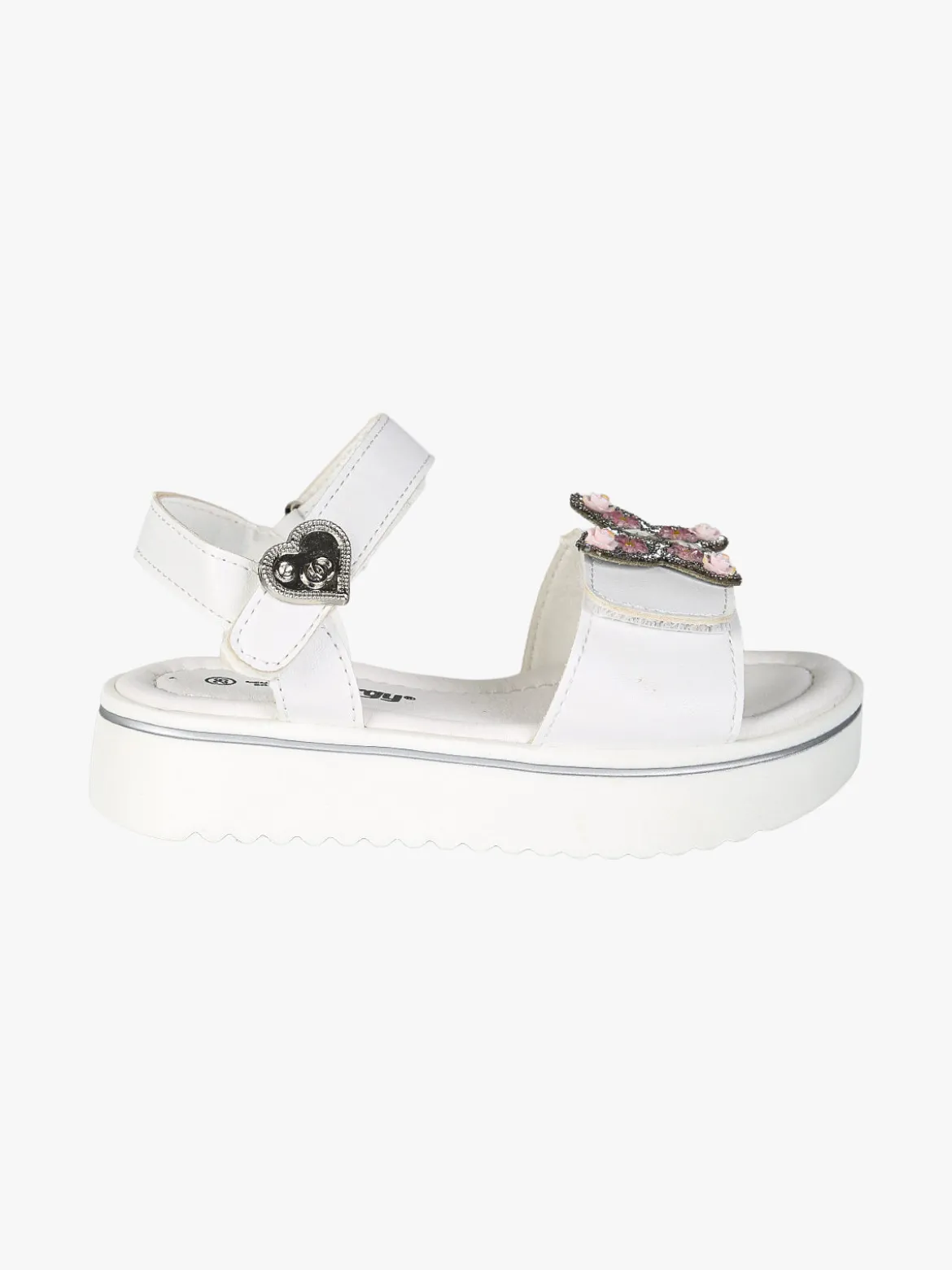 Energy Sandali da bambina gioiello con platform e cintruini a strappo - bianco