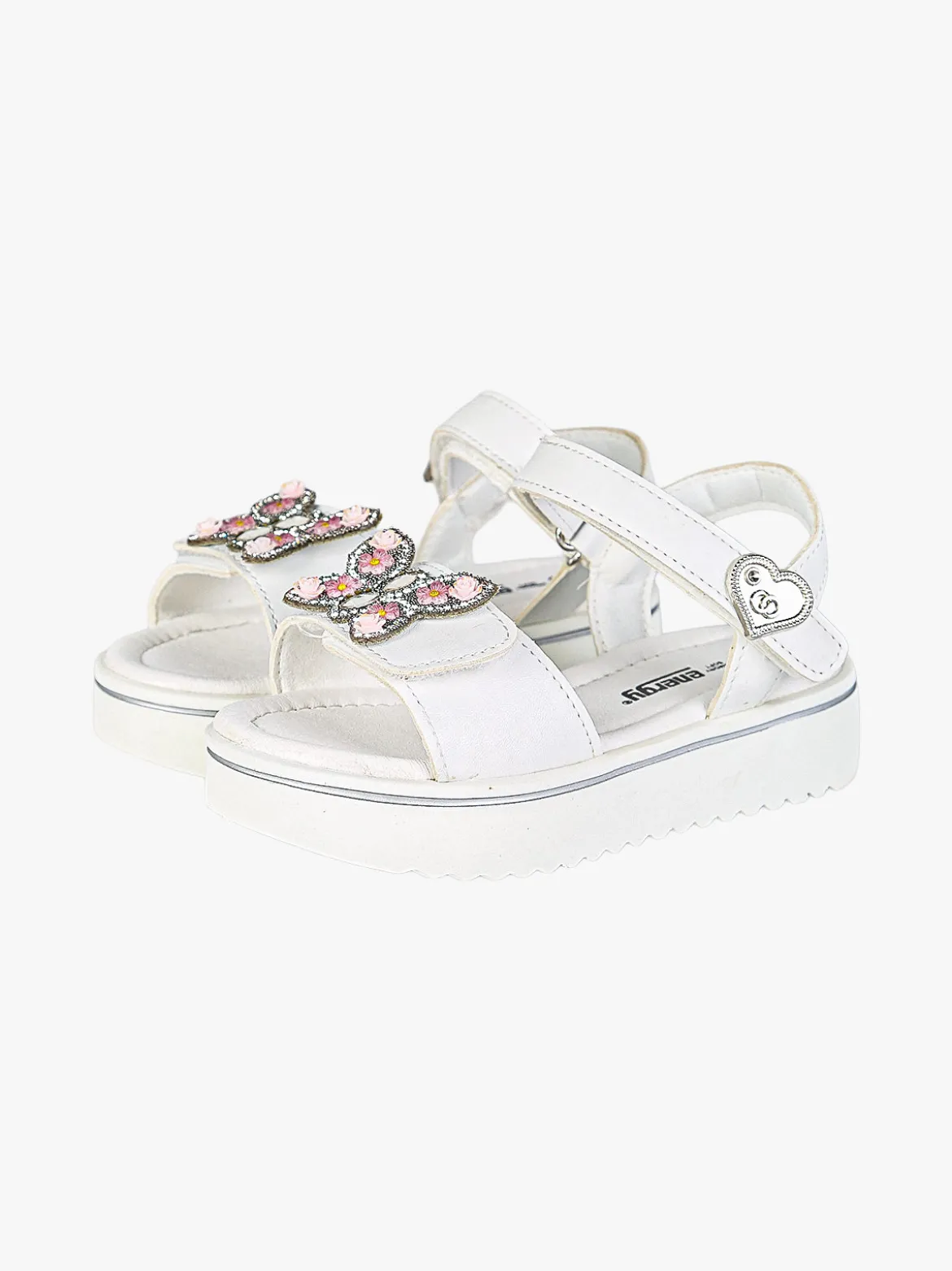 Energy Sandali da bambina gioiello con platform e cintruini a strappo - bianco