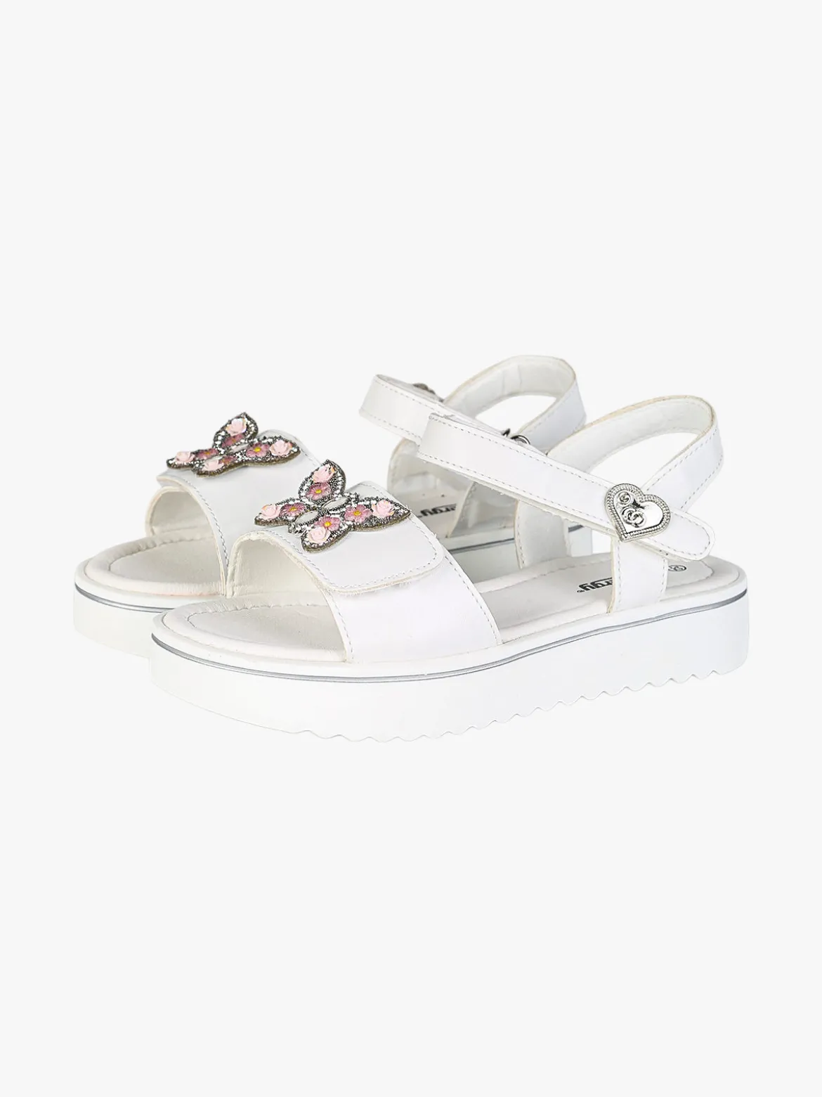 Energy Sandali da ragazza gioiello con platform e cintruini a strappo - bianco
