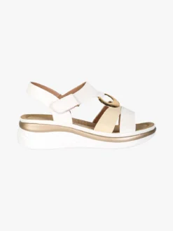 Energy Sandali donna con zeppa e cinturino a strappo - bianco