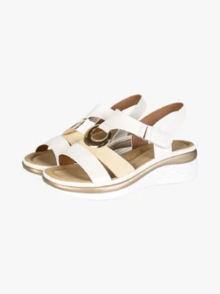 Energy Sandali donna con zeppa e cinturino a strappo - bianco