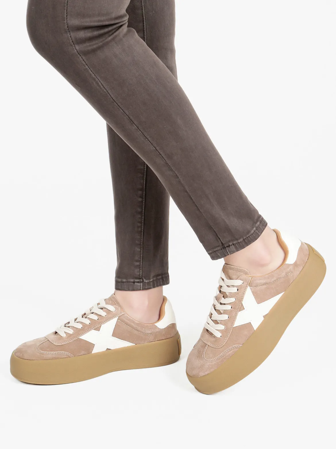 Energy Sneakers donna effetto nubuck con platform