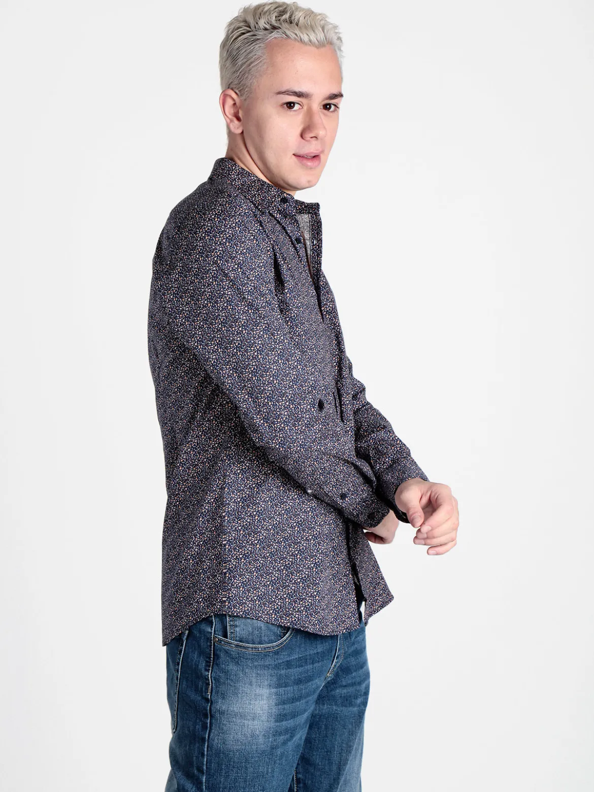 Enos Camicia da uomo slim fit con stampe