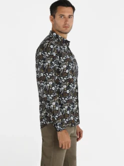 Enos Camicia uomo slim fit in cotone con stampe floreali